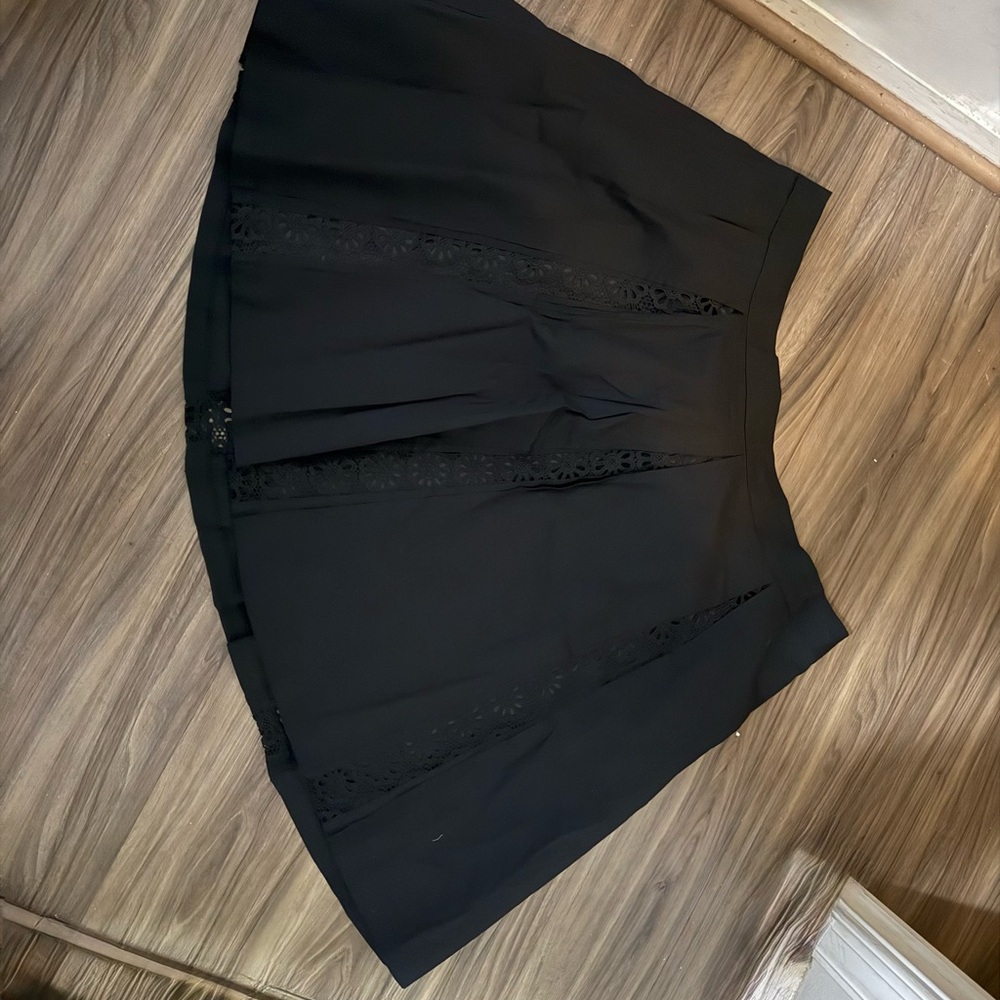 Stylish Black Skirt with Lace Details